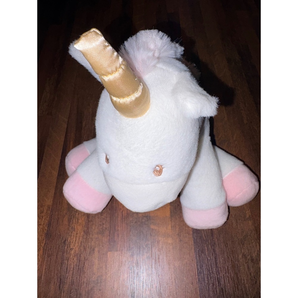 Baby GUND Luna Unicorn Wind Up Musical Plush White Pink Gold 4060807 8 inch